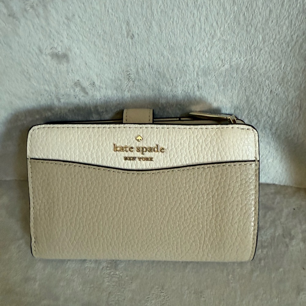 Kate Spade Cream and Tan Leather Wallet